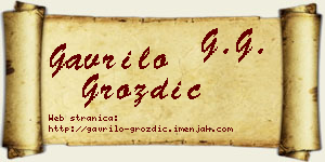 Gavrilo Grozdić vizit kartica